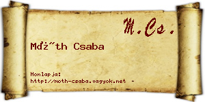 Móth Csaba névjegykártya